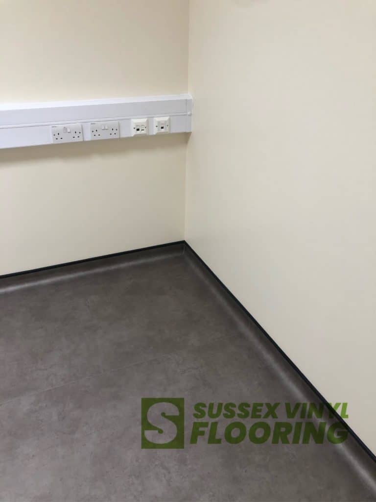 Dressing the new safety floor up the cove 100mm makes this newly refurbished room fit for purpose.
