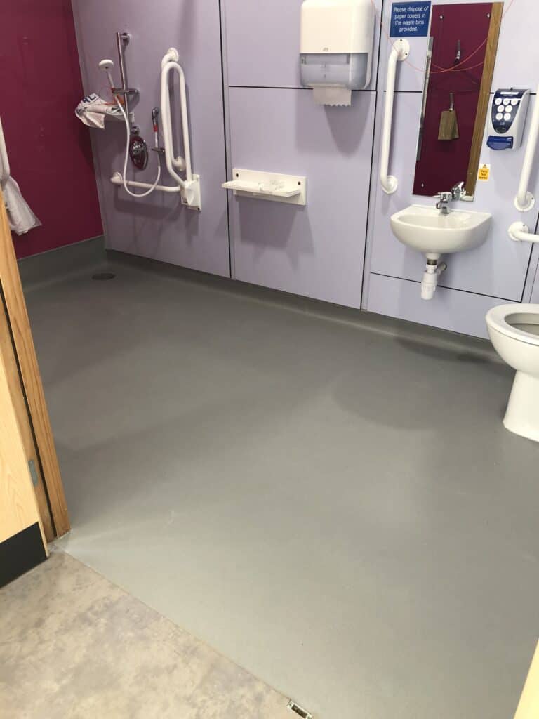 A photo of commercial safety flooring installed by Sussex Vinyl Flooring