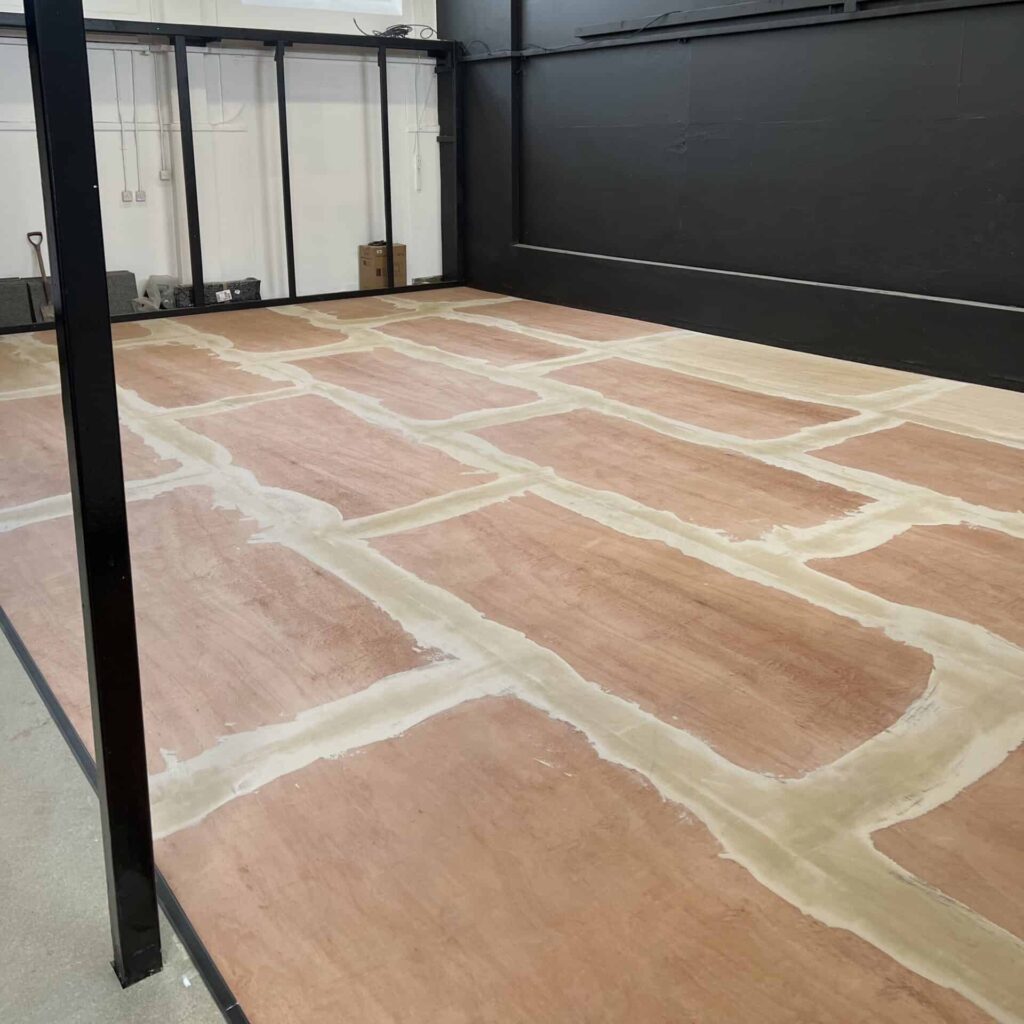 A photo of commercial subfloor preparation installed by Sussex Vinyl Flooring